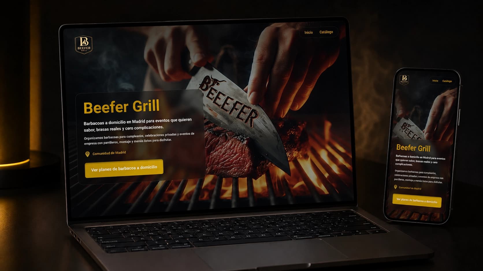 Web completa y personalizada para Beefergrill - captura 1